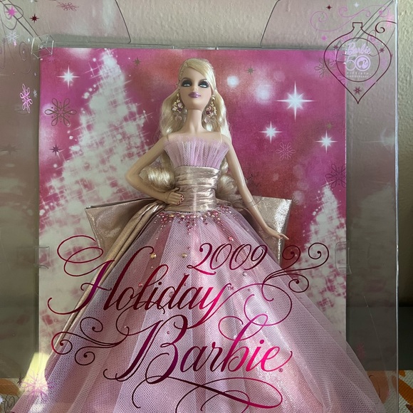 Barbie Holiday Doll in Pink and Silver Gown 2009 New in Box - Picture 4 of 7